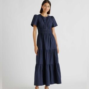 NWOT Quince 100% Organic Cotton Poplin Tiered Maxi Dress